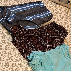 Patterned Swimsuit with Blue Bottoms